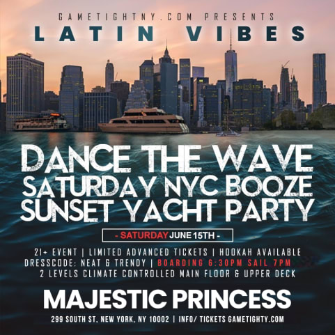 LatinVibes Dance the Wave NYC Sunset Majestic Princess Yacht cover