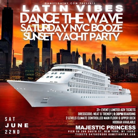 LatinVibes Dance the Wave NYC Sunset Majestic Princess Party cover
