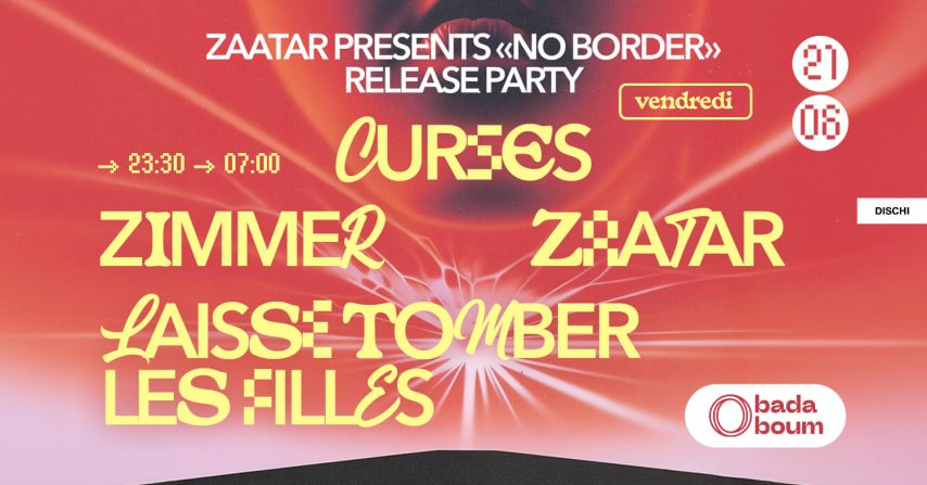 Club — Zaatar presents No Border with Curses (+) Zimmer cover