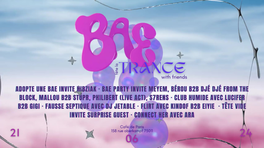 BAE Party fête la trance [FREE -Indoor/Outdour] cover