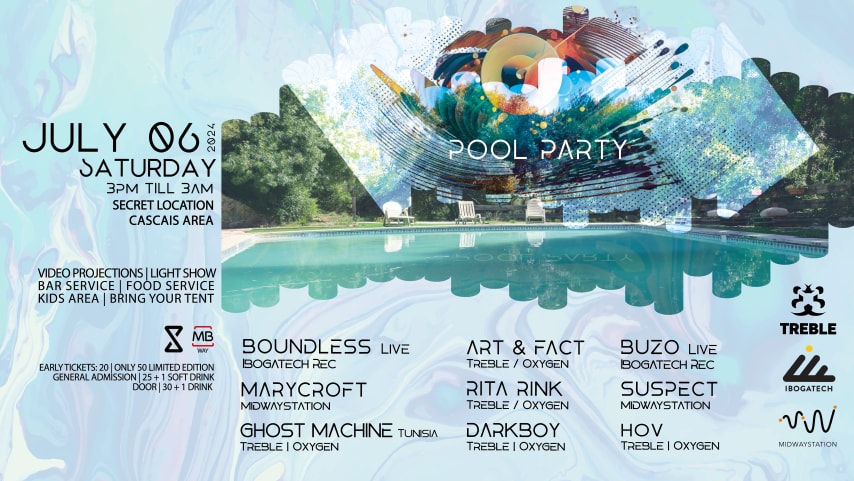 TREBLE  & MIDWAYSTATION  Presents :  Open Air POOL PARTY cover