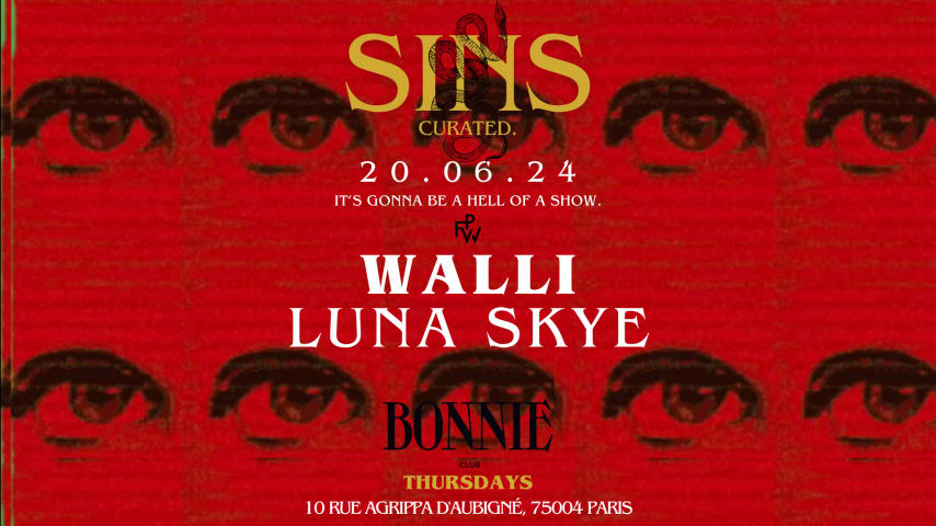 SINS CURATED FW at BONNIE CLUB - Thursday 20.06 cover