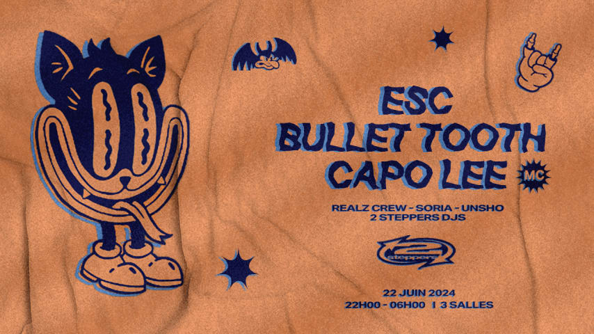 2-STEPPERS (#10) invite ESC, Bullet Tooth & Capo Lee cover