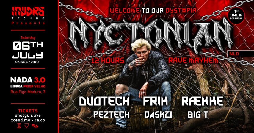 12h Rave MAYHEM with NYCTONIAN 1st time in Portugal @ NADA 3 cover