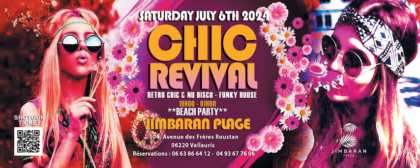 "CHIC REVIVAL" Beach Party JIMBARAN Beach Golfe Juan cover