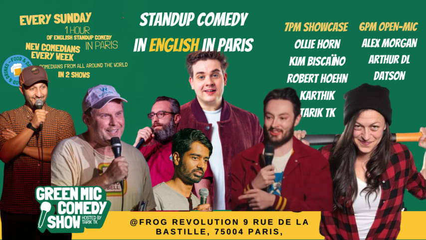 Stand up in English- Green Mic Comedy @Bastille (Frog Rev.) cover