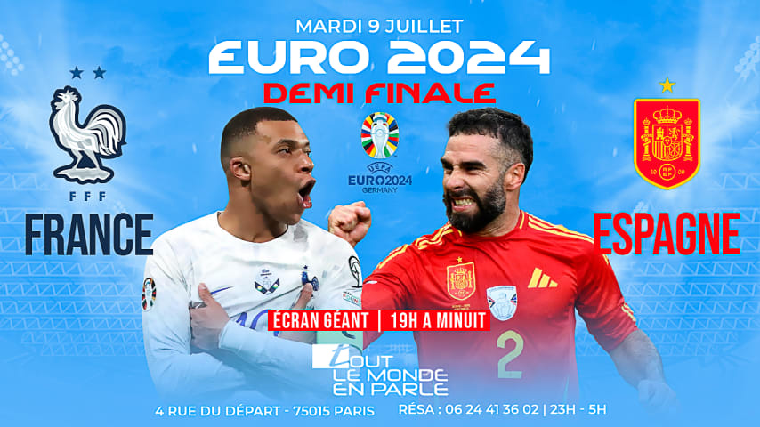 France / espagne / ecran geant demi final euro 2024 cover