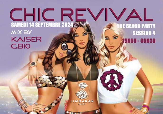 "CHIC REVIVAL" The Beach Party KAISER & C.BIO Jimbaran Plage cover