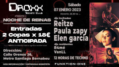 Droxx techno club Noche de Reinas 7 enero 2023 cover