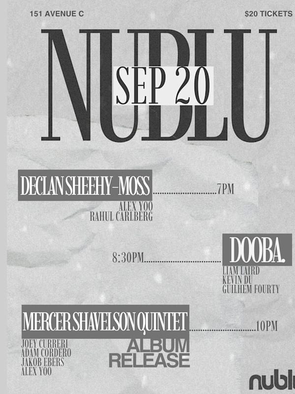 Declan Sheehy-Moss, Dooba. & Mercer Shavelson Quintet