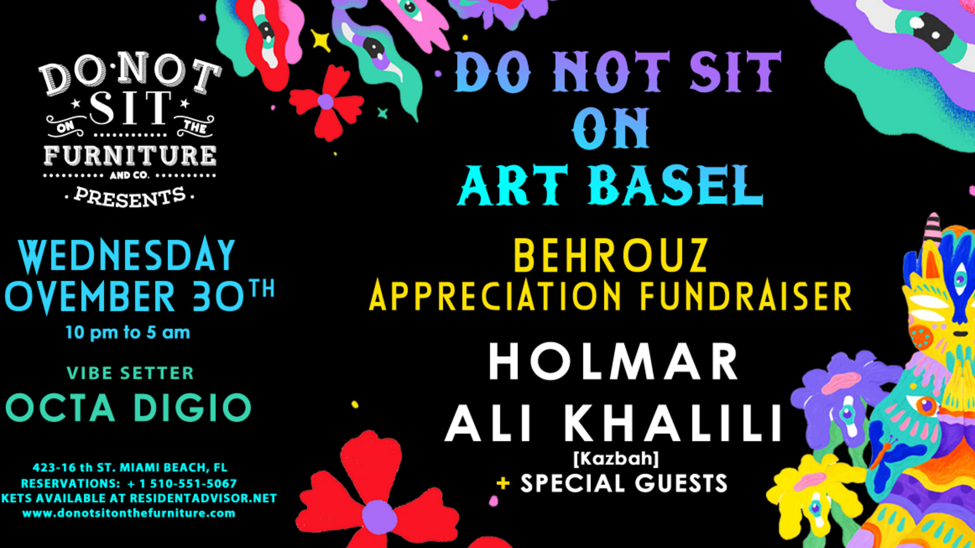 Do Not Sit On Art Basel Opening Party : Holmar & ALi Khalili
