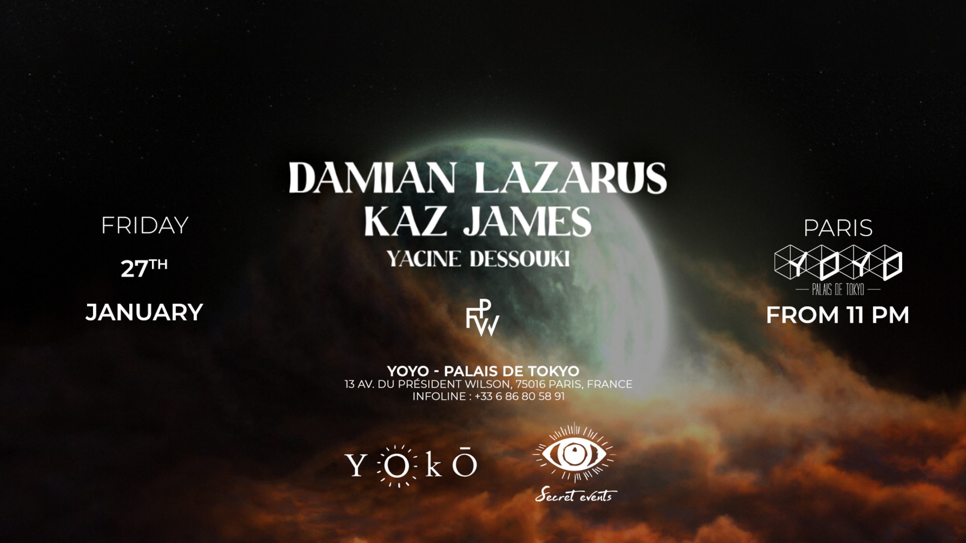 DAMIAN LAZARUS & KAZ JAMES - PALAIS DE TOKYO - PFW Edition