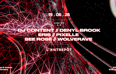 Noir & Blanc /Denyl Brook - Dj Content - Wolverave -See Rose - Soirée techno à Bordeaux