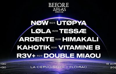 Open Air : Before Atlas - Soirée techno à Floirac