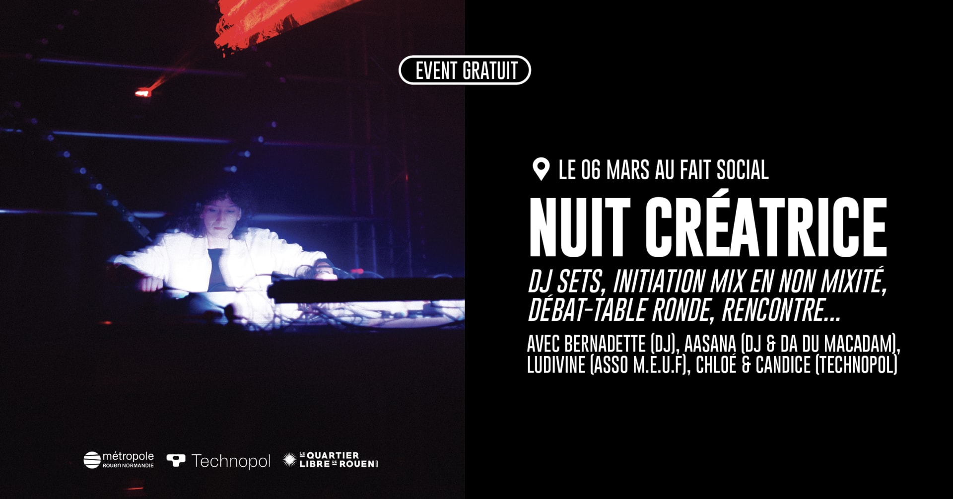 Nuit Créatrice - Initiation Mix, Débat-Table Ronde, Dj Sets Cover