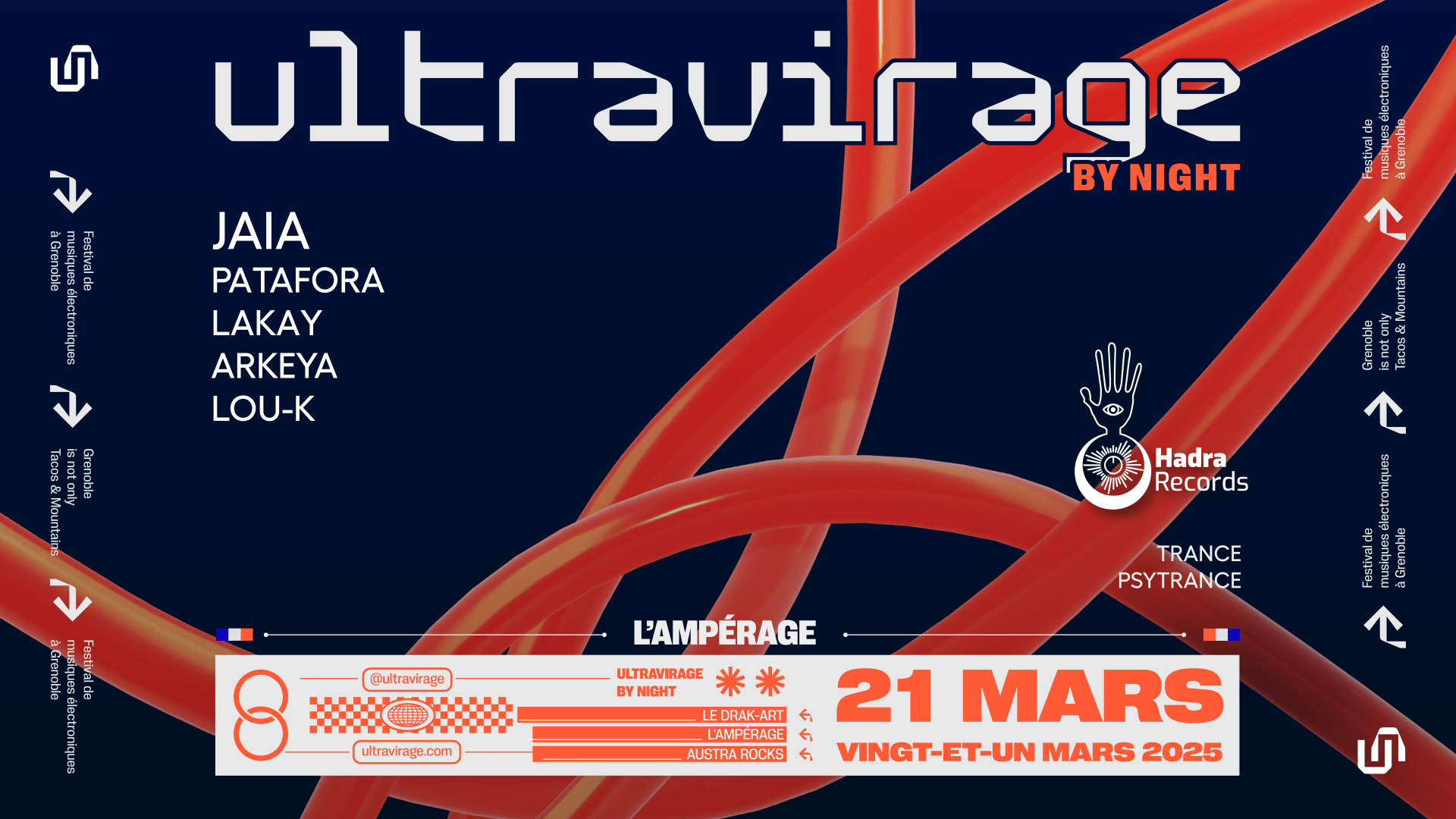 Ultravirage By Night - L'ampérage W/ Hadra Records Cover