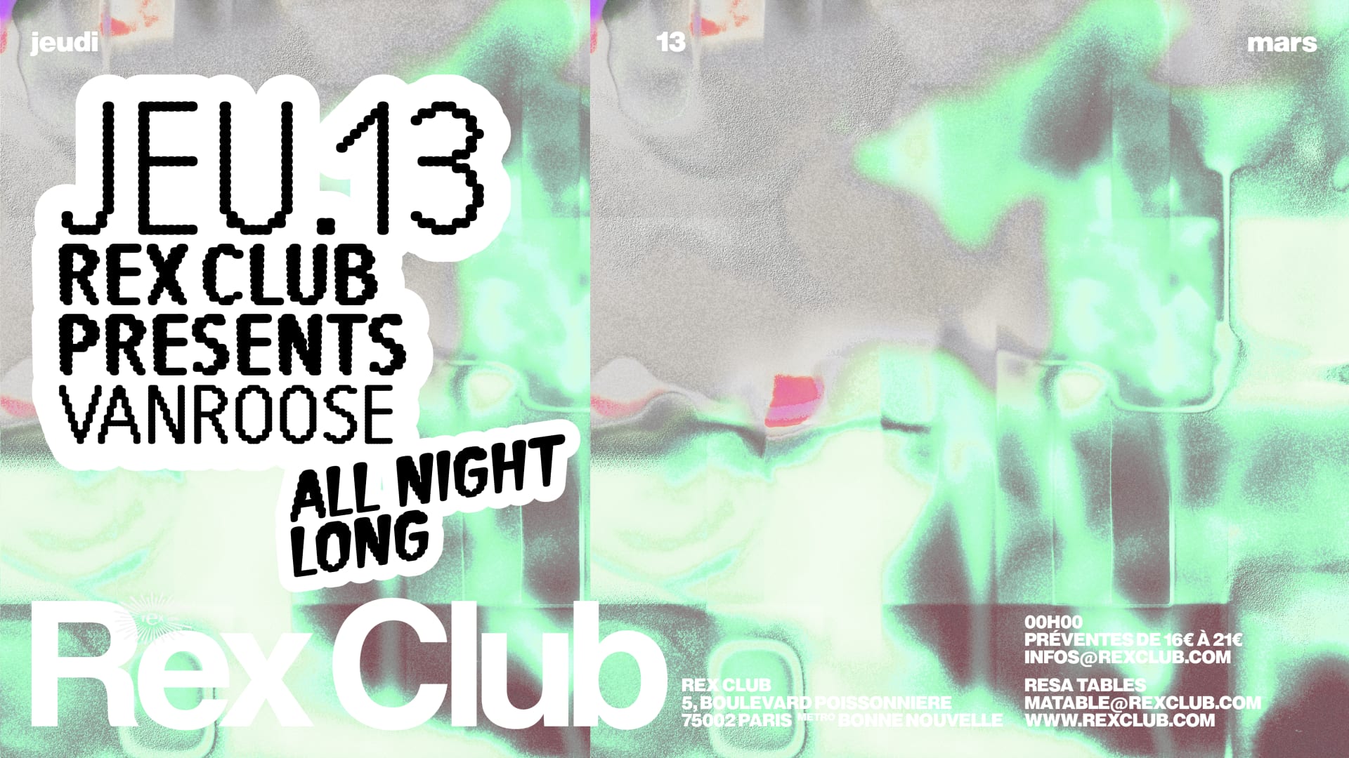 Rex Club Presents : Vanroose All Night Long Cover