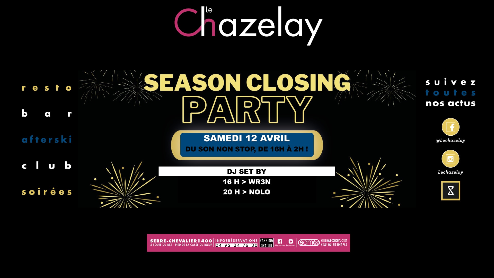 Soirée Closing Party Du Chazelay - Serre Chevalier Cover