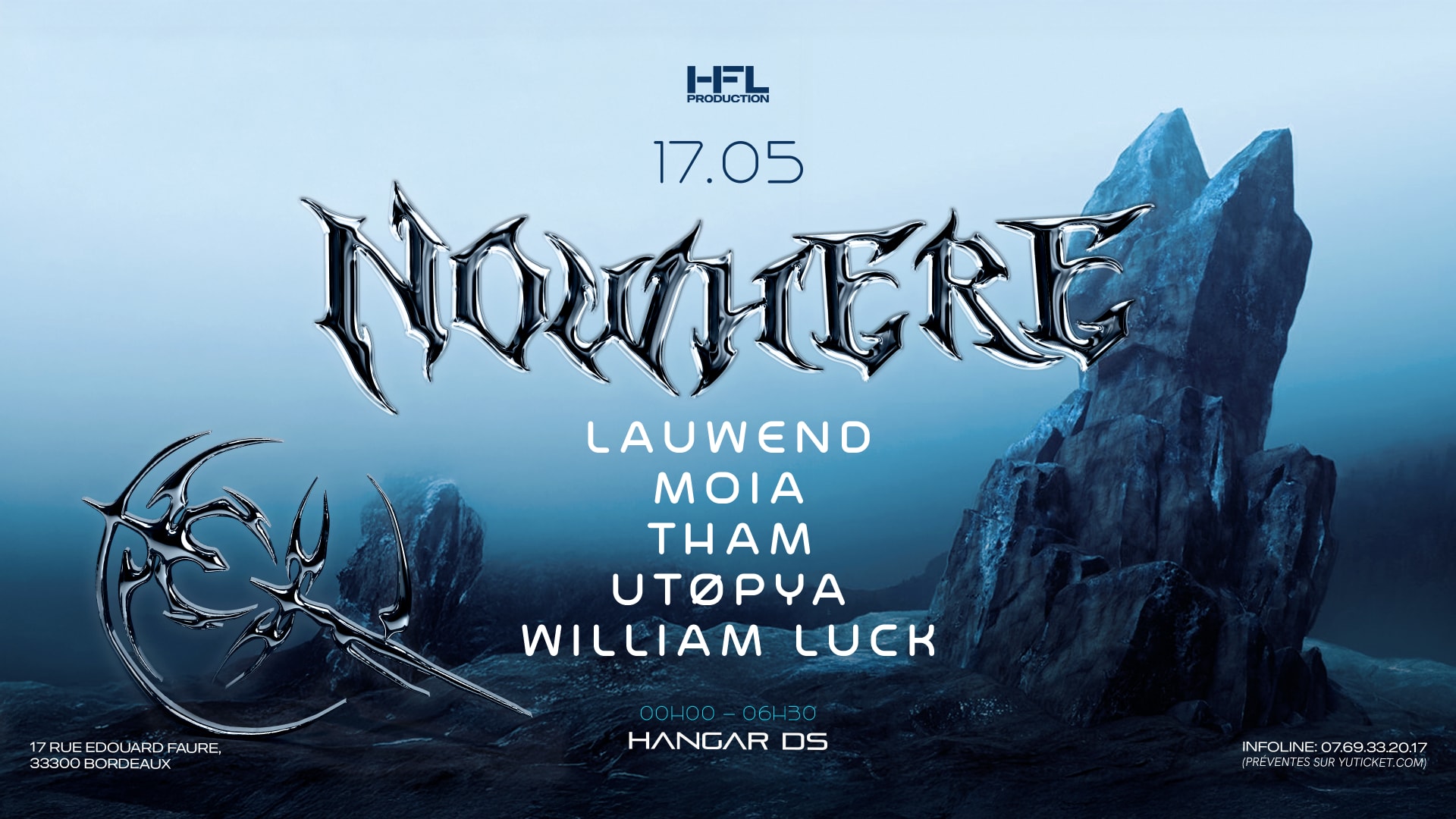Nowhere W/ William Luck / Lauwend / Moia / Tham / Utøpya Cover