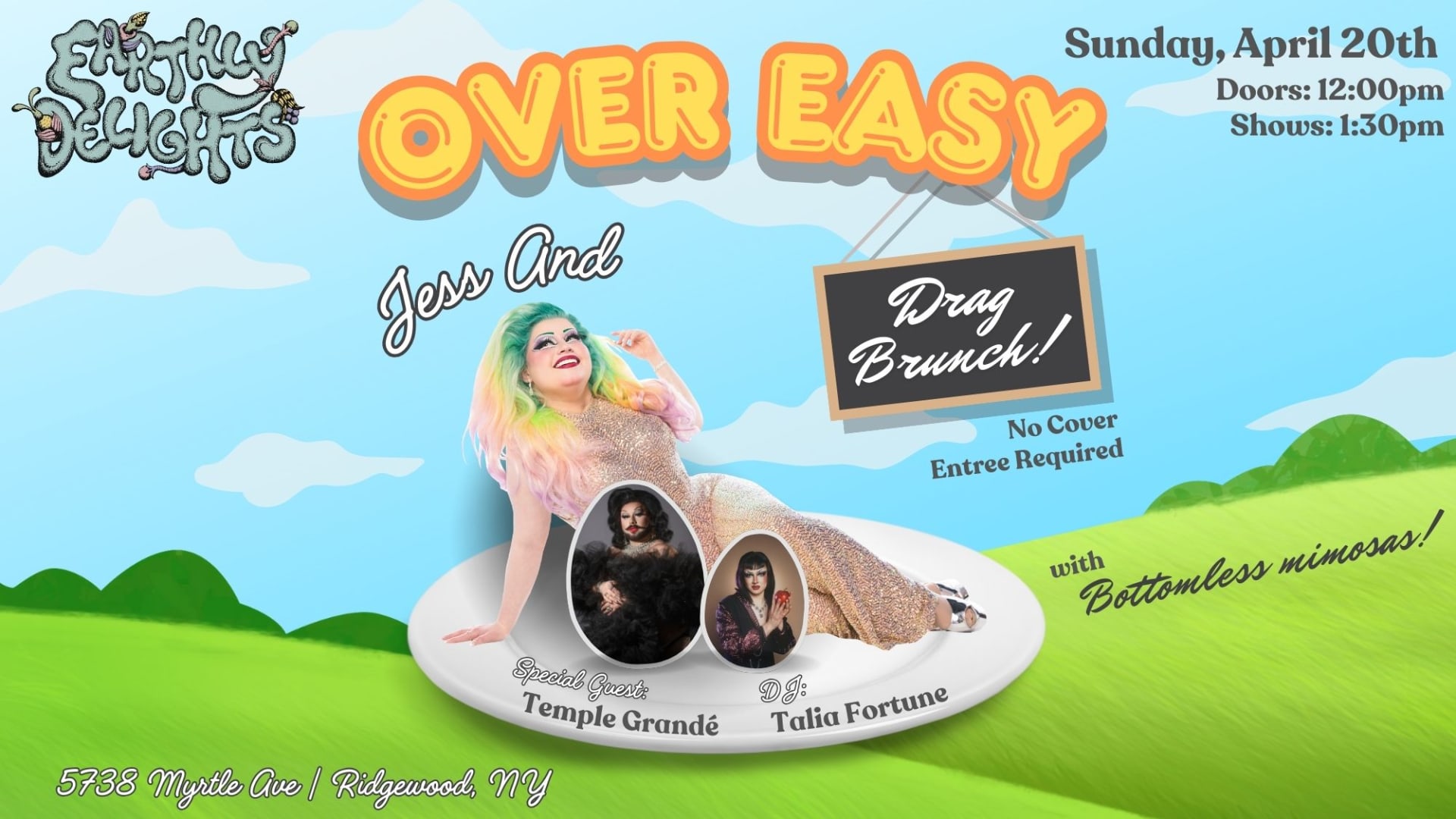Drag Brunch W/ Jess And, Temple Grandé, Dj Talia Fortune Cover