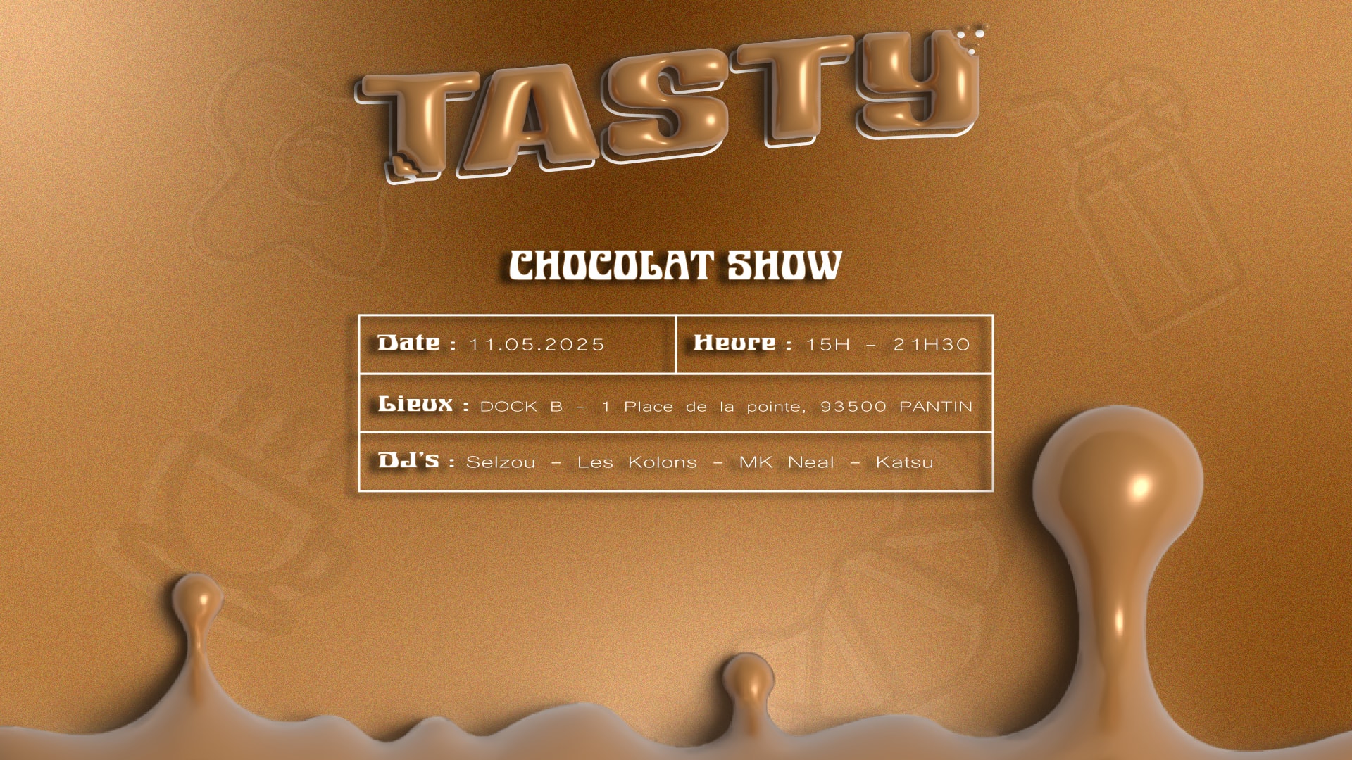 Tasty - Chocolat Show: Selzou + Les Kolons + Mk Neal + Katsu Cover