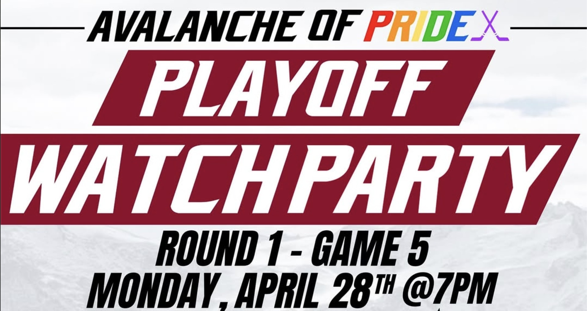 Avalanche Of Pride - Playoff Watch Party (No Cover) 4/28 Cover