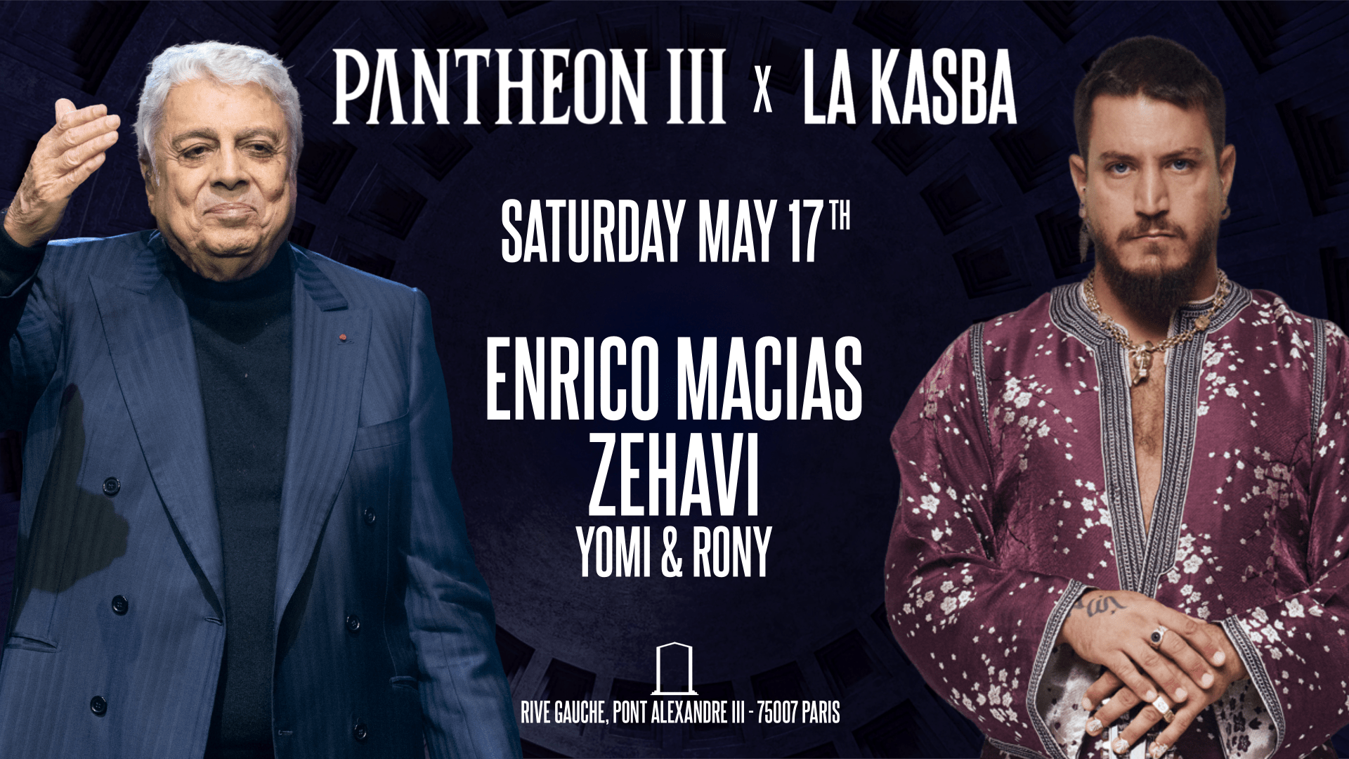 Pantheon Presents : Enrico Macias, Zehavi, Yomi&Rony - 17/05 Cover