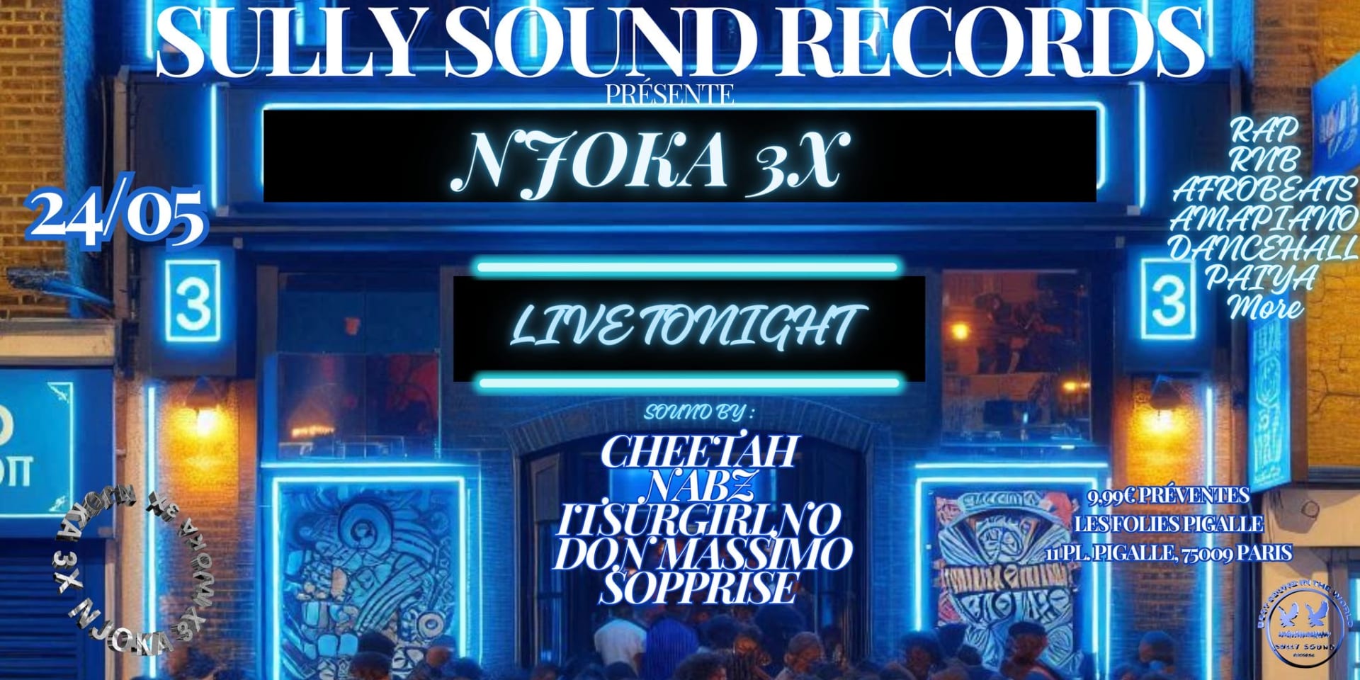 Sully Sound Records Presents Njoka 3x - Samedi 24 Mai Cover