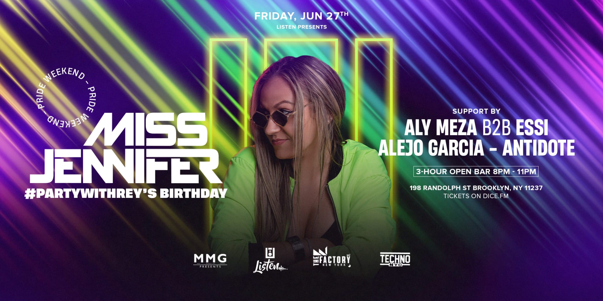 Miss Jennifer Aly Meza B2b Essi & More Factory X Listen 10pm Cover
