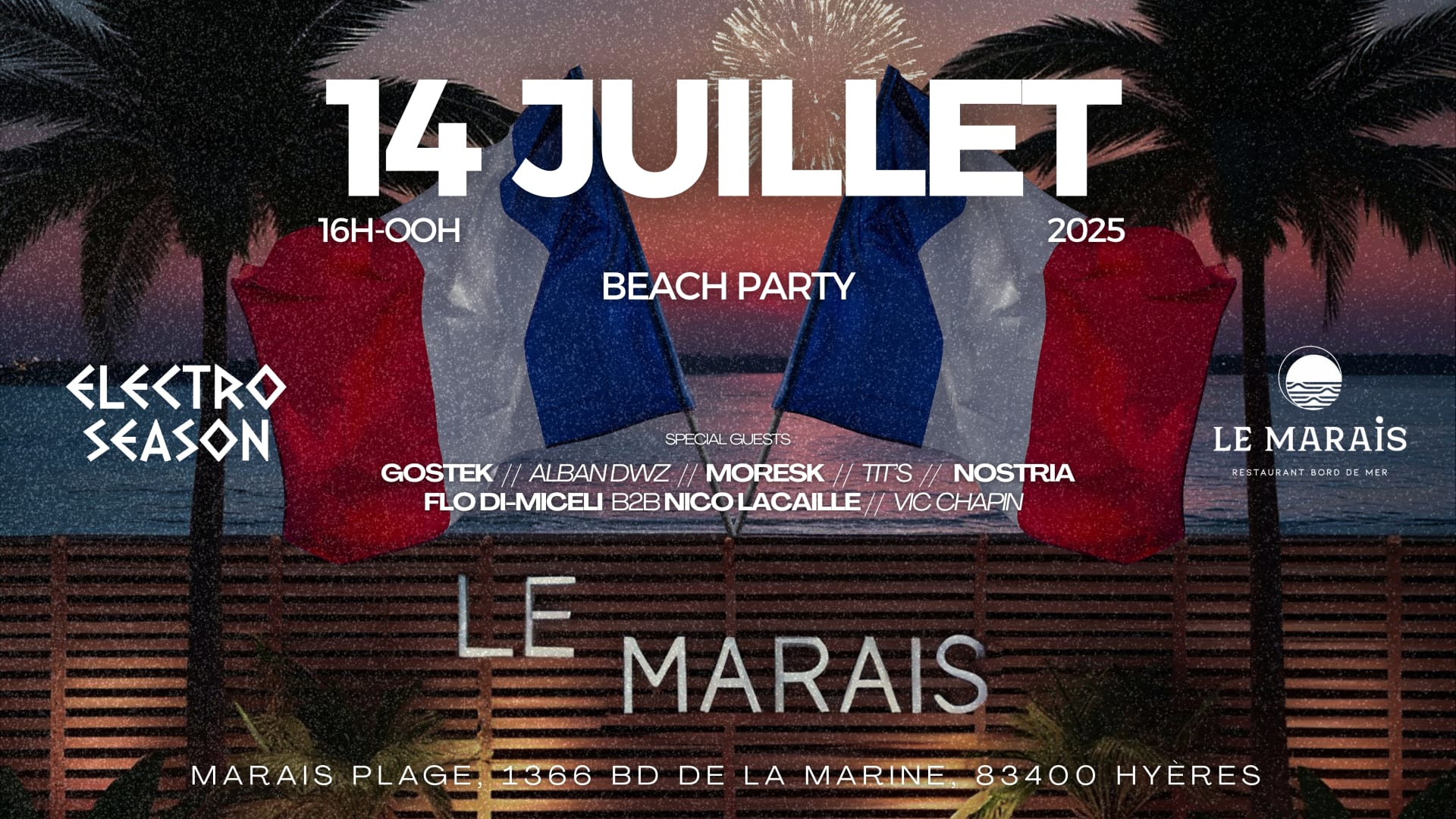 Beach Party Le Marais I Electro Season - Lundi 14 Juillet Cover
