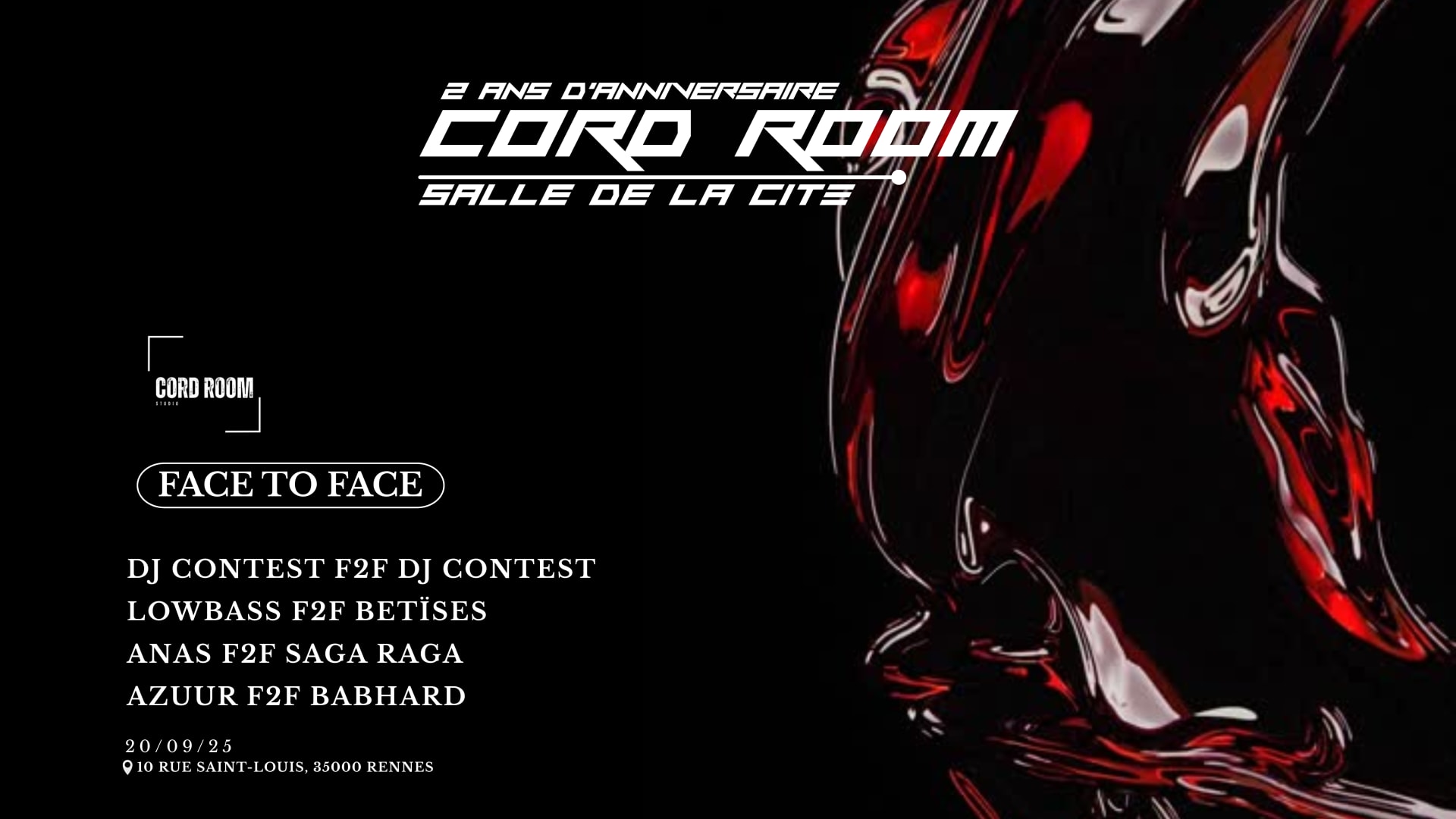 Cord Room - Face To Face - Salle De La Cité Cover