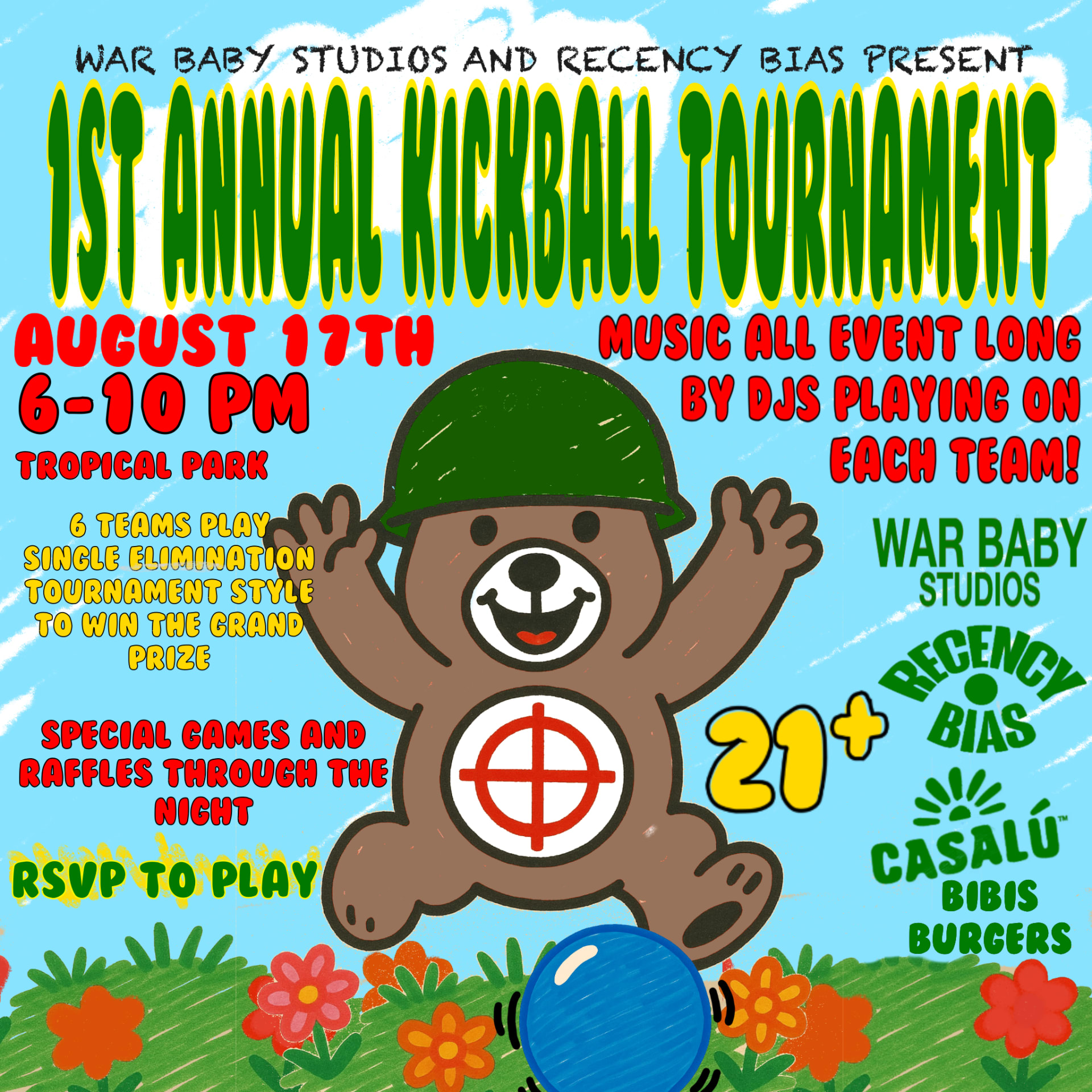 Annual Kickball Tournament War Baby X Recency Bias Cover