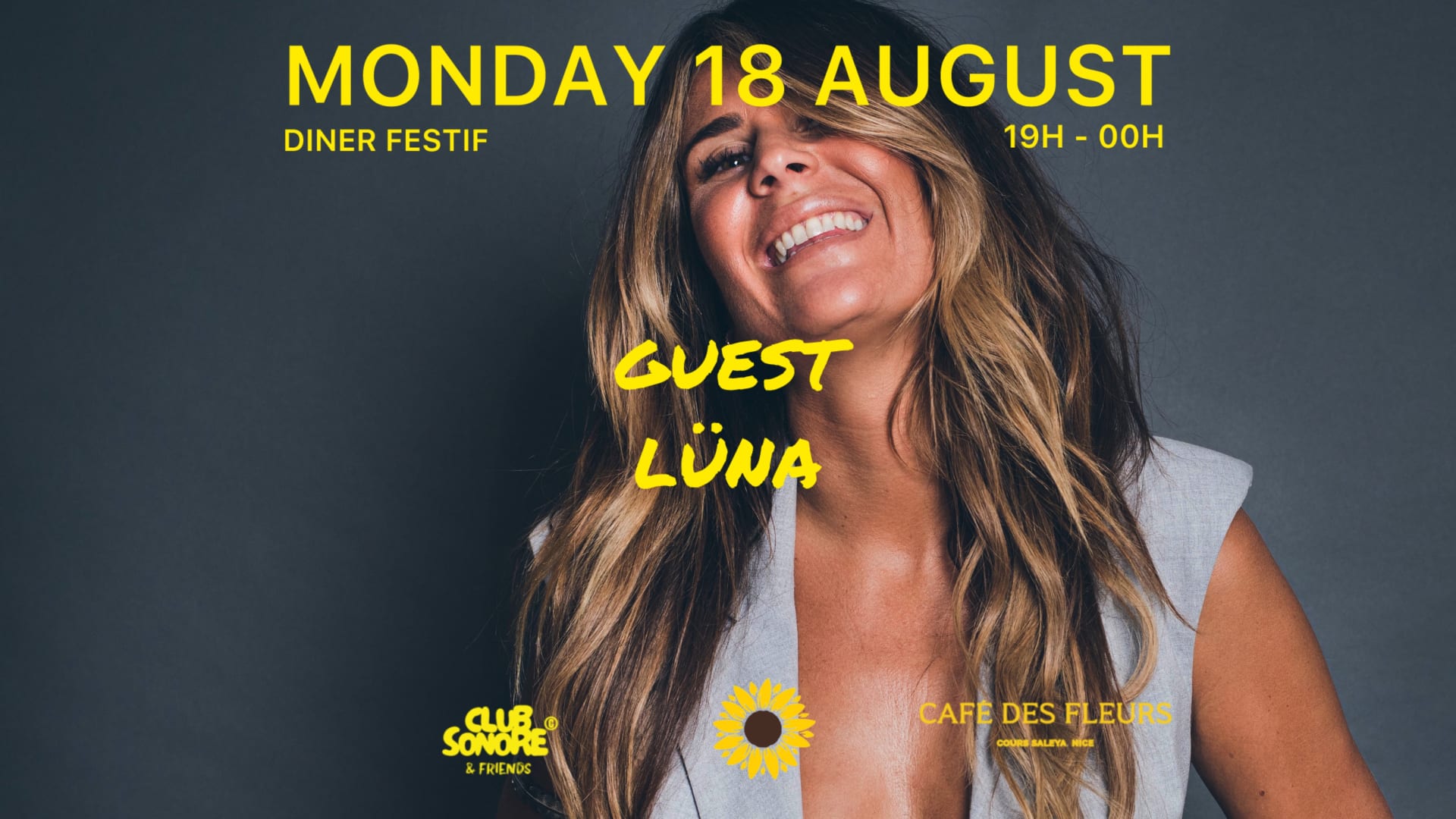 Club Sonore X Guest Lüna X Café Des Fleurs X Lundi 18 Aout Cover