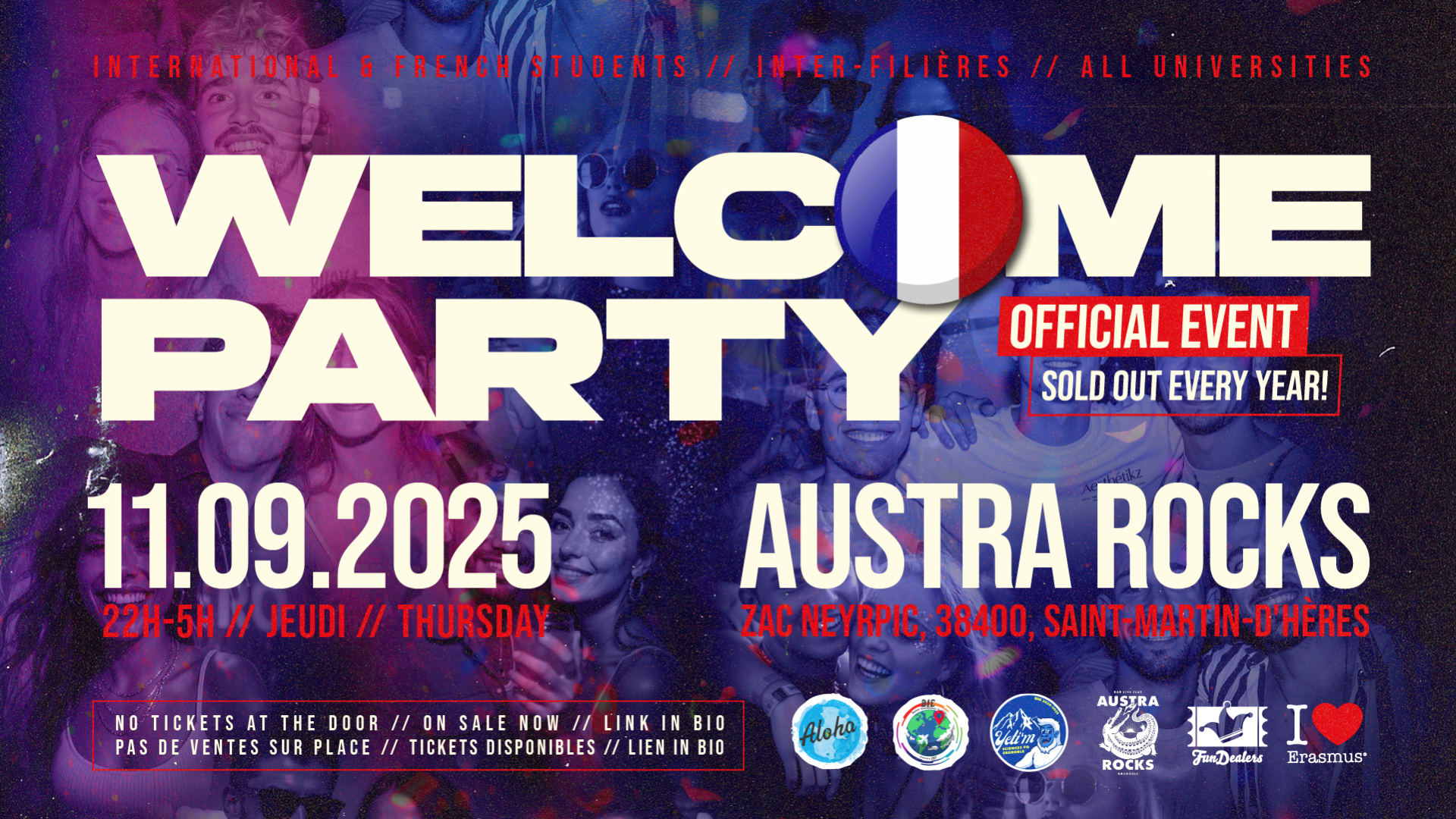 Welcome Party- International & French Students @Austra Rocks Cover