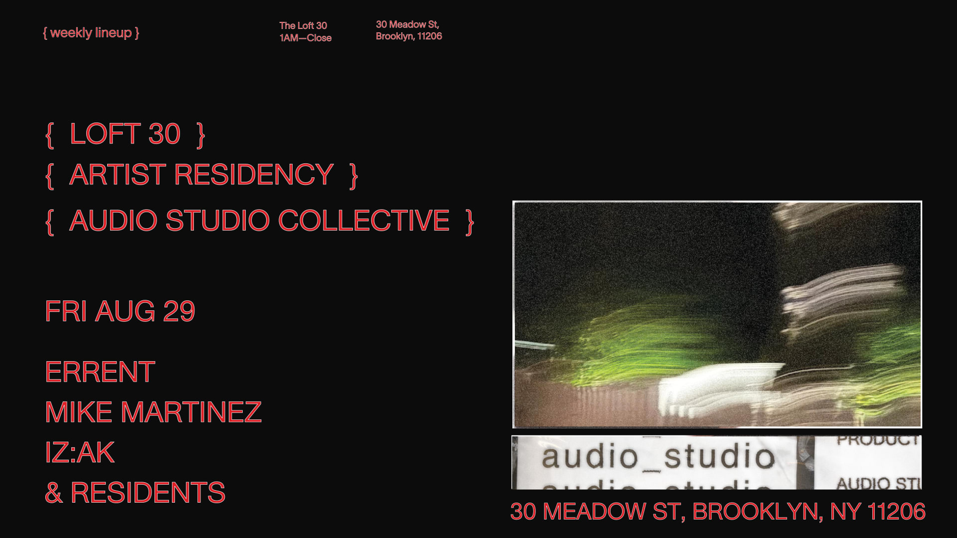Audio X Loft 30: Errent, Mike Martinez, Iz:Ak Cover