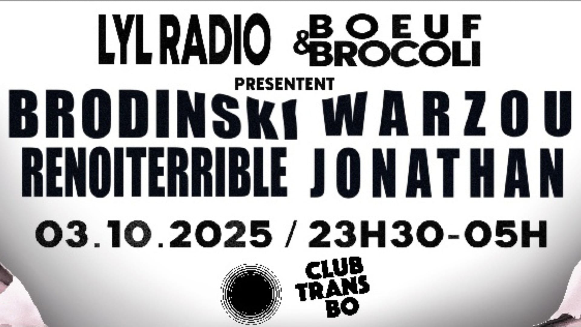 Brodinski, Warzou (Live), Renoiterrible, Jonathan Cover