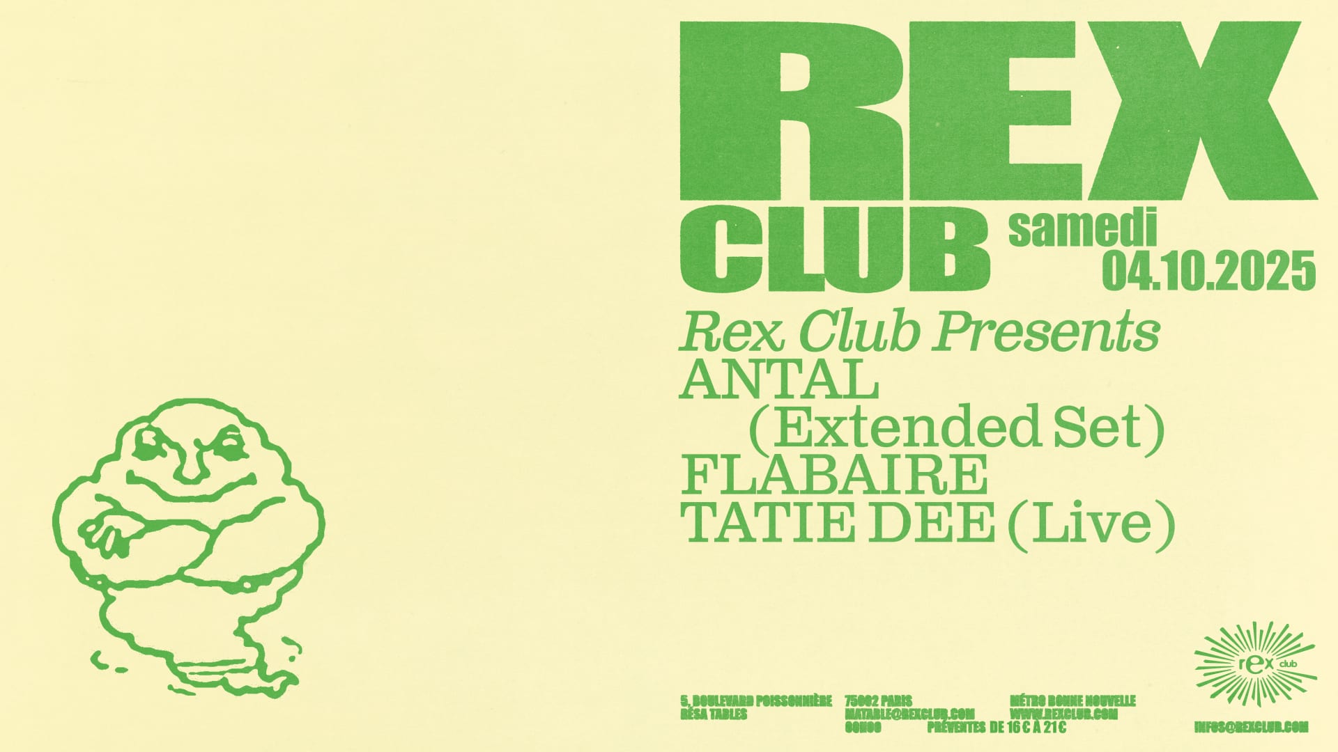 Rex Club Presents: Antal (Extended) Flabaire Tatie Dee Live Cover