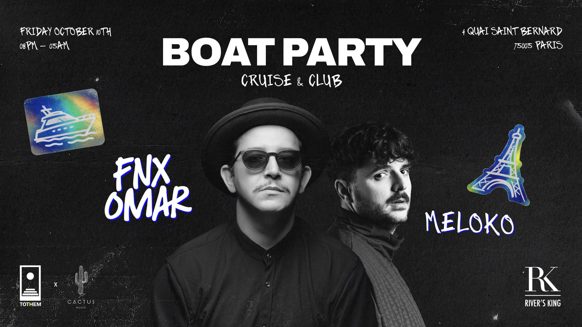 Tothem X Cactus Invite Fnx Omar & Meloko | Boat Party Cover
