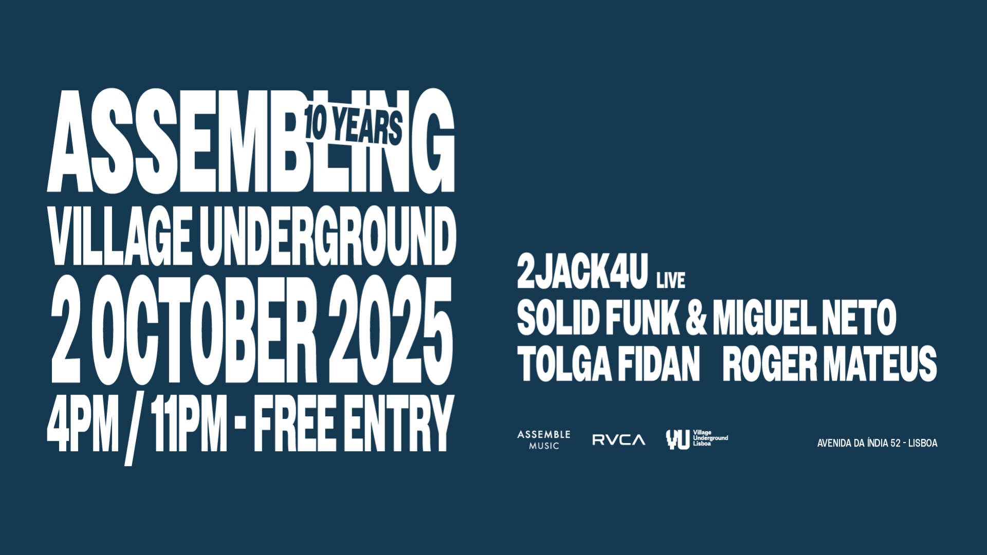 Assembling Village Underground | Thu 2 Oct • Free Entry Cover
