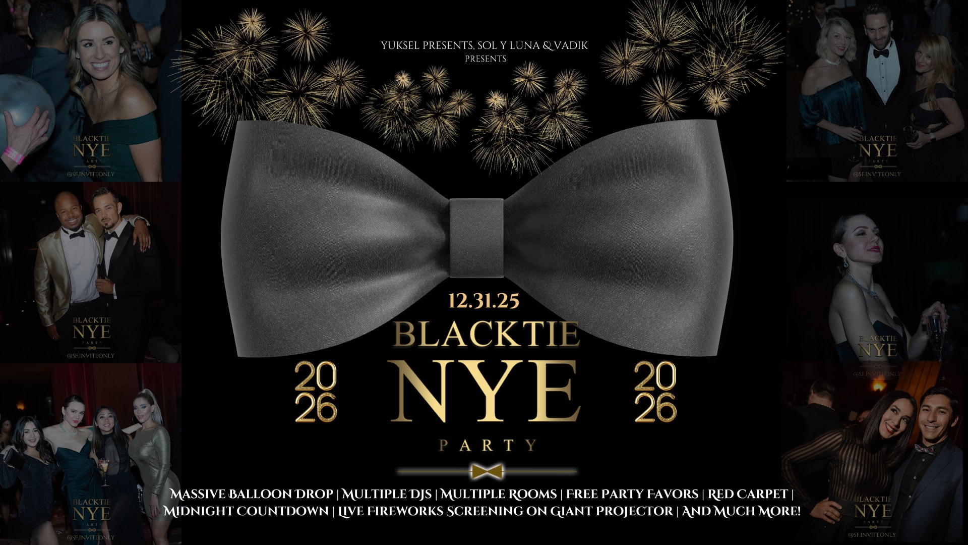 Black Tie Nye 2026 @ Historic Hotel W/ Massive Balloon Drop Cover