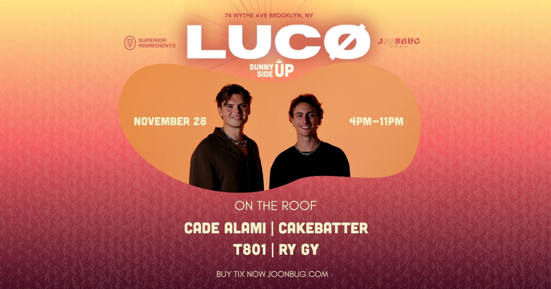 Sunny Side Up Presents: Luco At The Roof 11/28 Cover