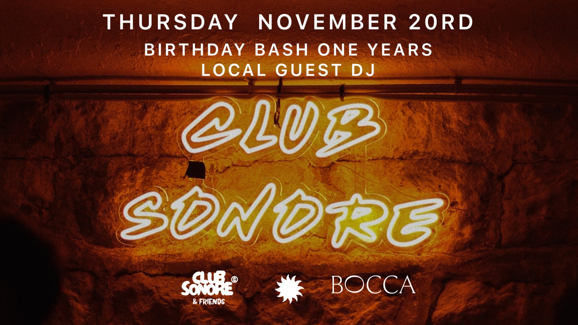 Club Sonore X Birthday X Local Guest X Thursday 20 Nov Cover