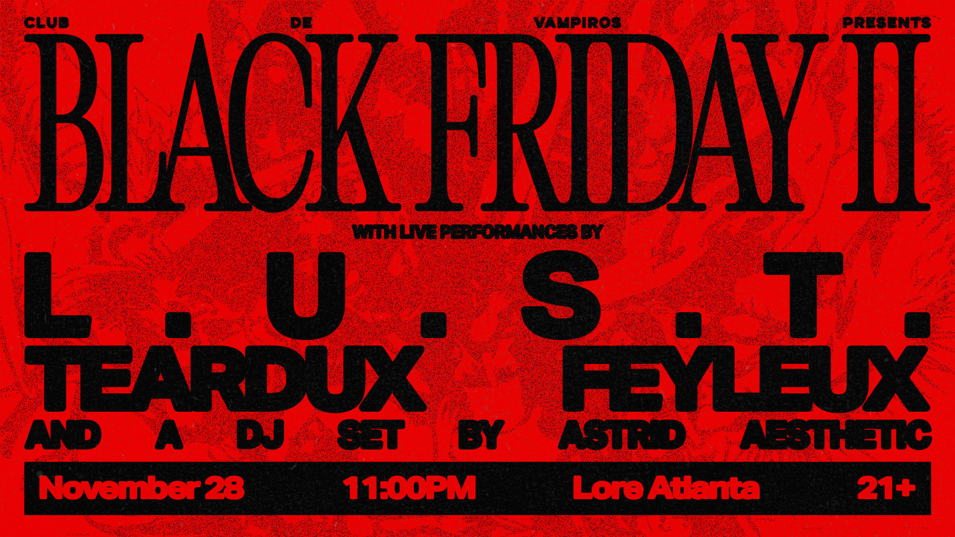 Club De Vampiros Presents... Black Friday With L.U.S.T. Cover