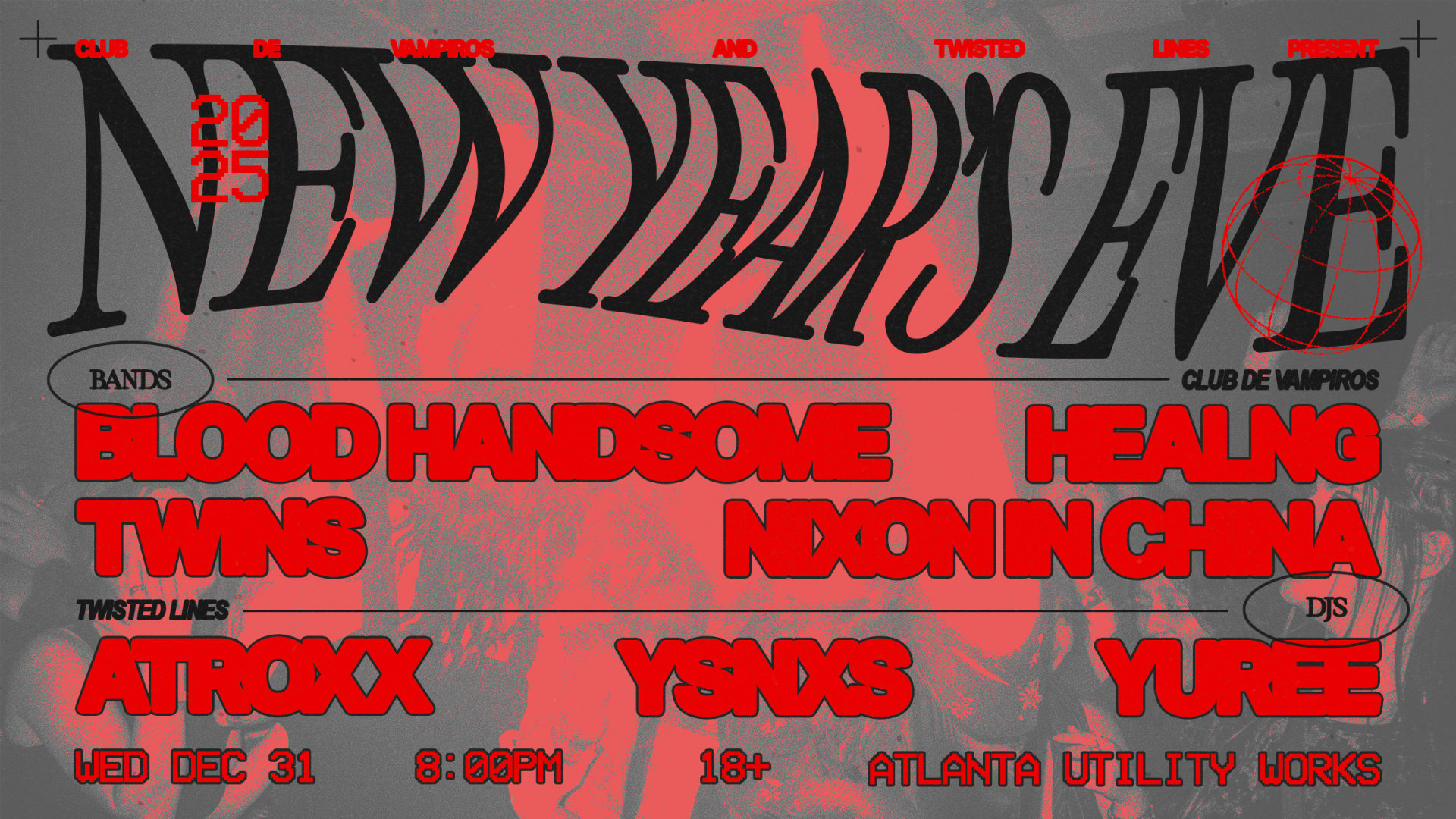 Club De Vampiros And Twisted Lines Present... Nye 2025 Cover