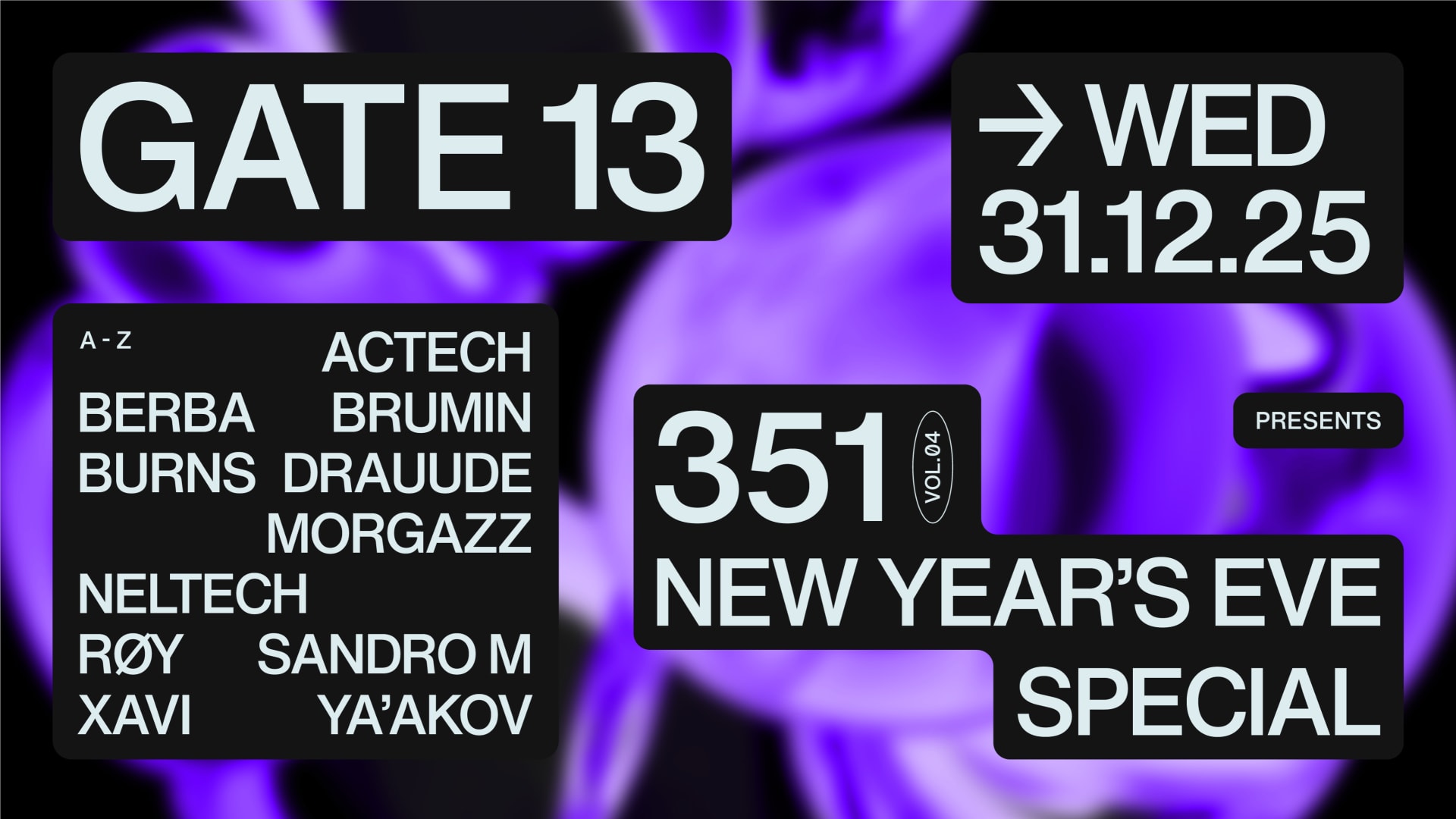 Gate13 Presents: 351 New Year's Eve Cover