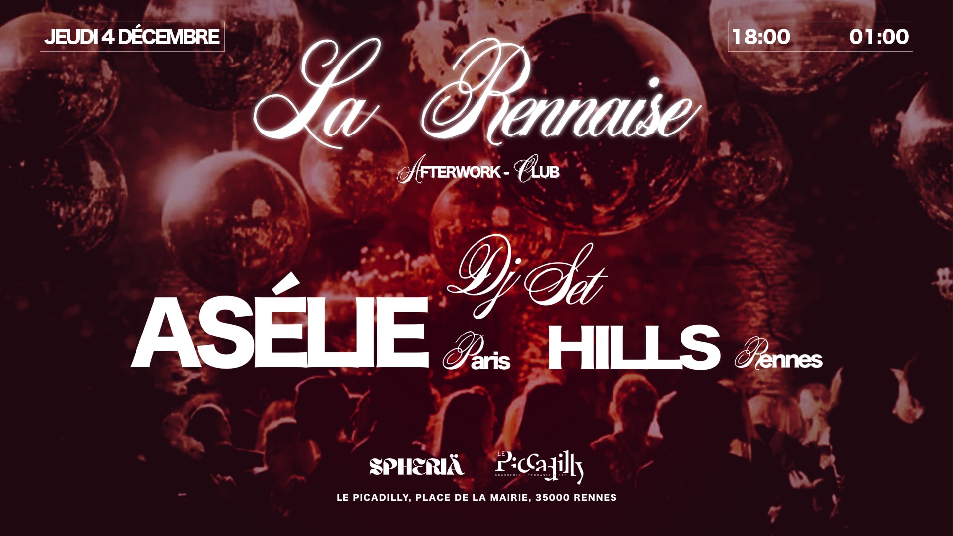 Afterwork La Rennaise - Jeudi 4 Dec - Le Piccadilly Rennes Cover
