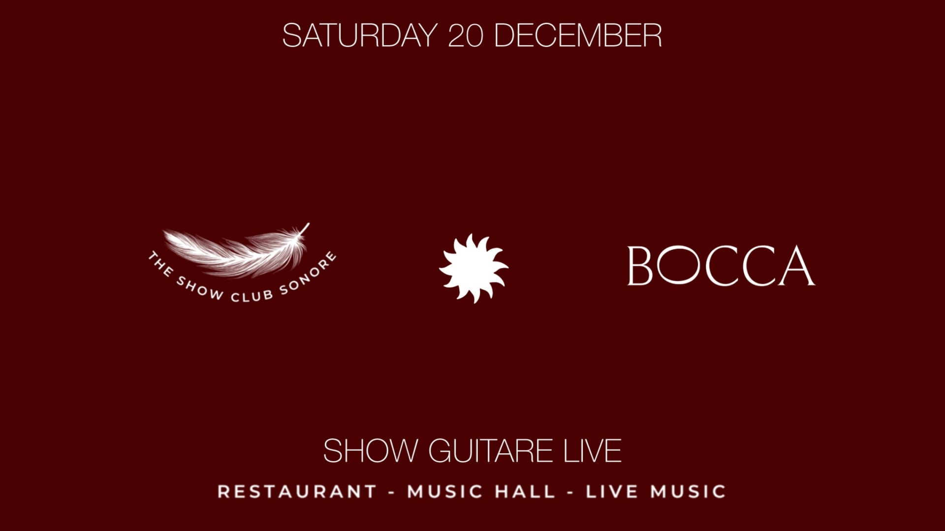 The Show Club Sonore X Bocca Nissa X Sam 27 Dec Show Saxo Cover