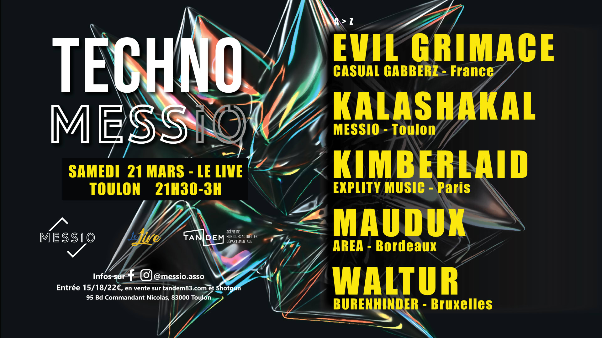 Techno Mess : Evil Grimace + Kimberlaid + Waltur + Maudux + Cover