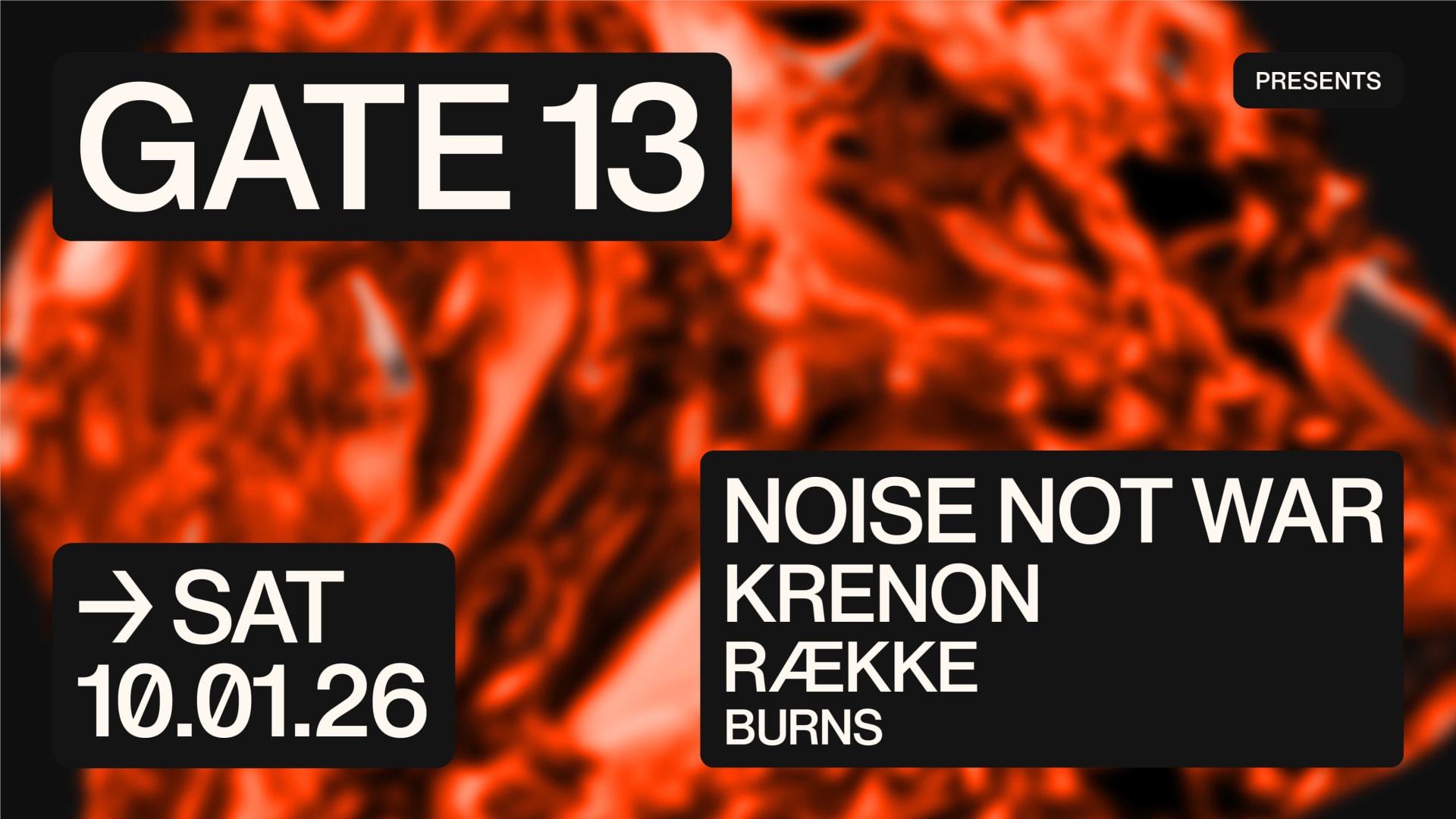 Noise Not War + Krenon + Række + Burns Cover