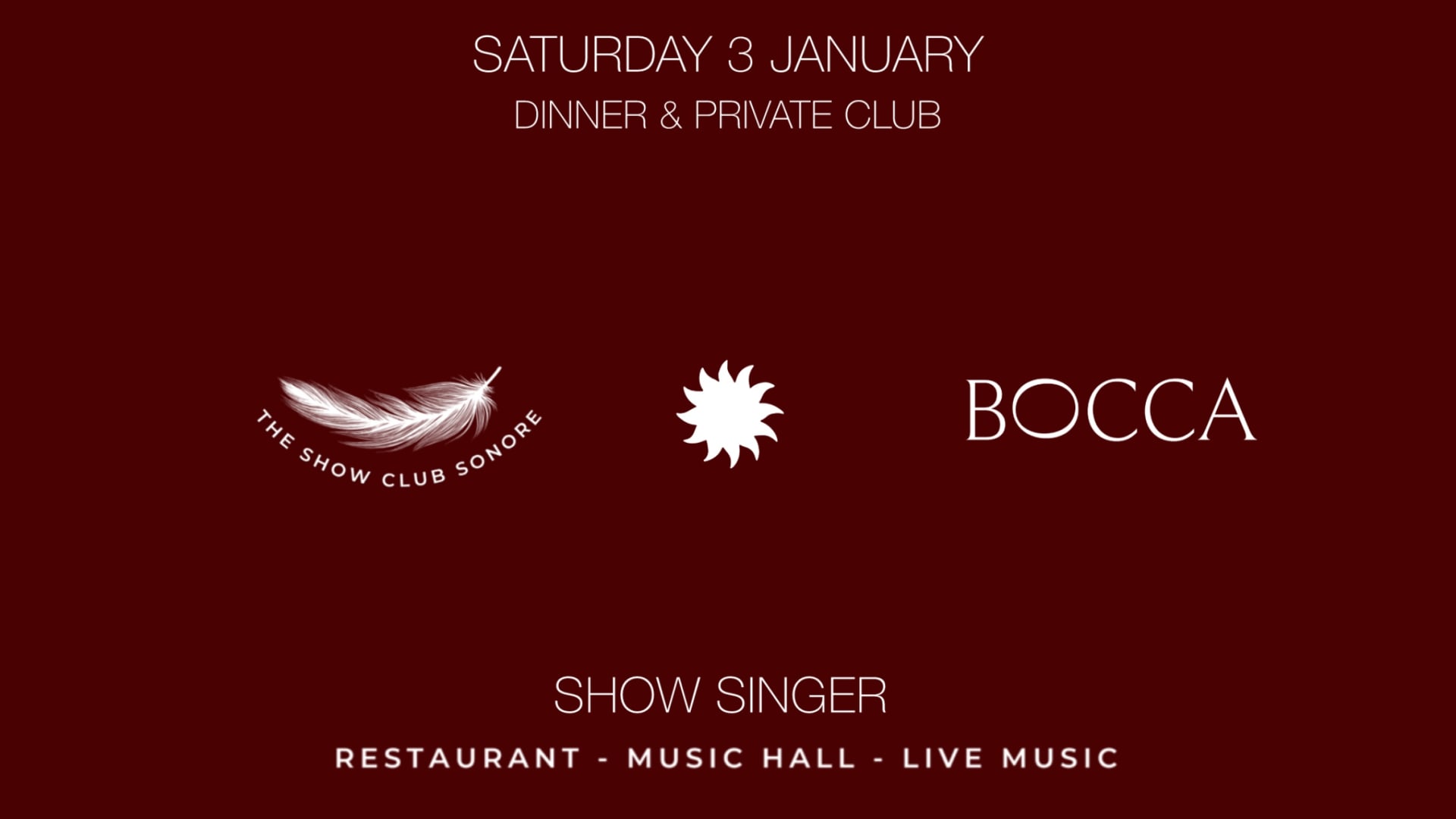 The Show Club Sonore X Bocca Nissa X Sam 3 Janv Cover